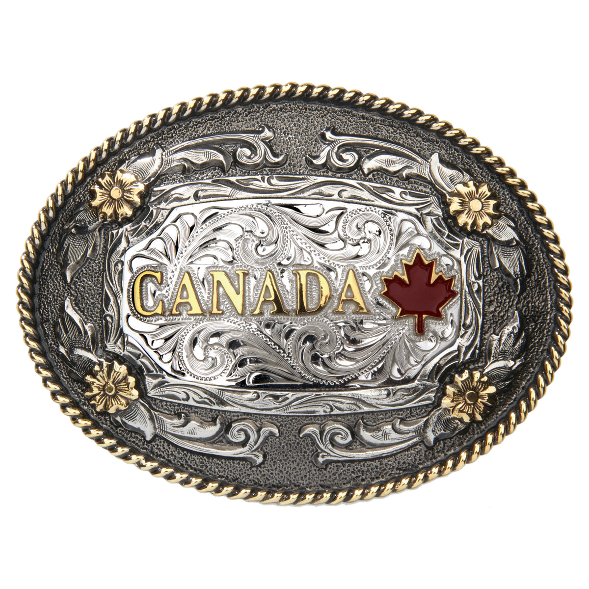 Canada Maple Leaf — Oval Rope Edge Buckle