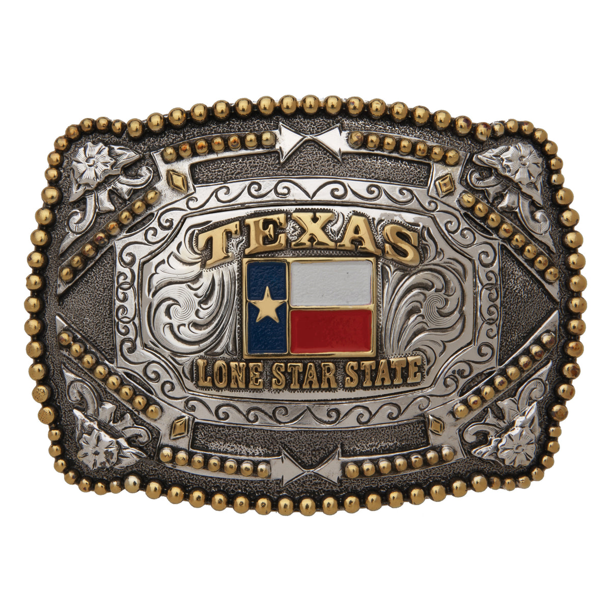 Texas Flag — Beaded Arrow Buckle