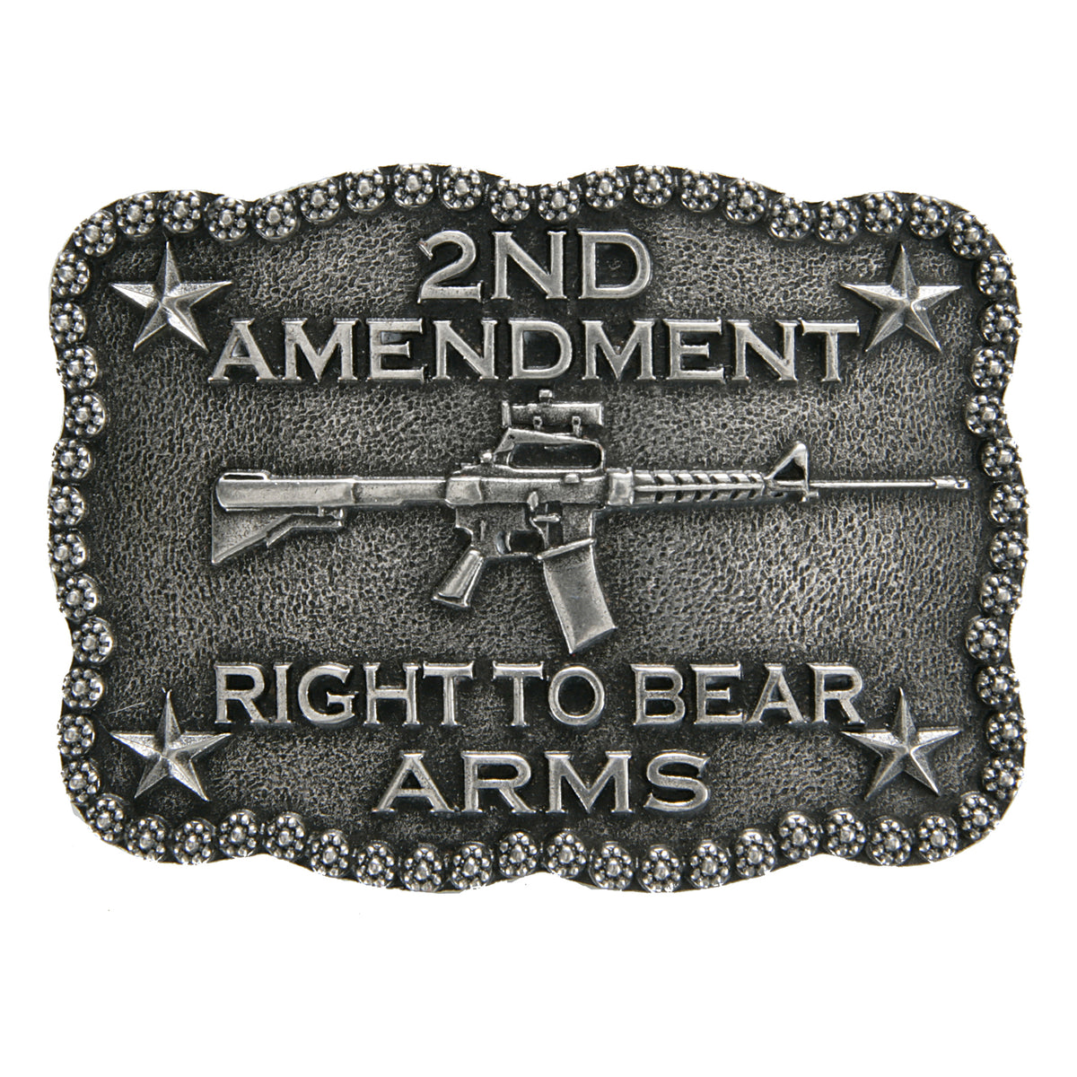 Scalloped 2nd Amendment Right to Bear Arms Buckle
