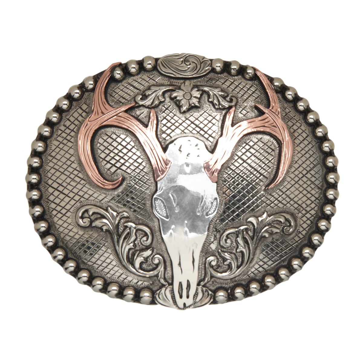 “Congaree” Deer Skull with Beaded Edge Buckle