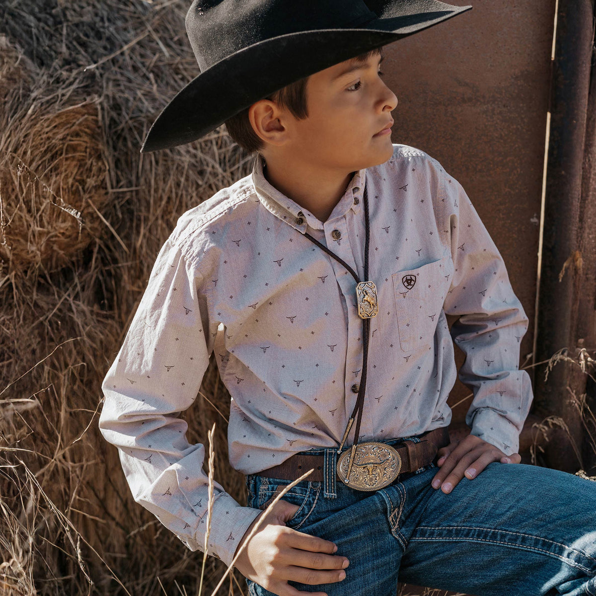 Kids’ Oval Longhorn Rope Edge Buckle