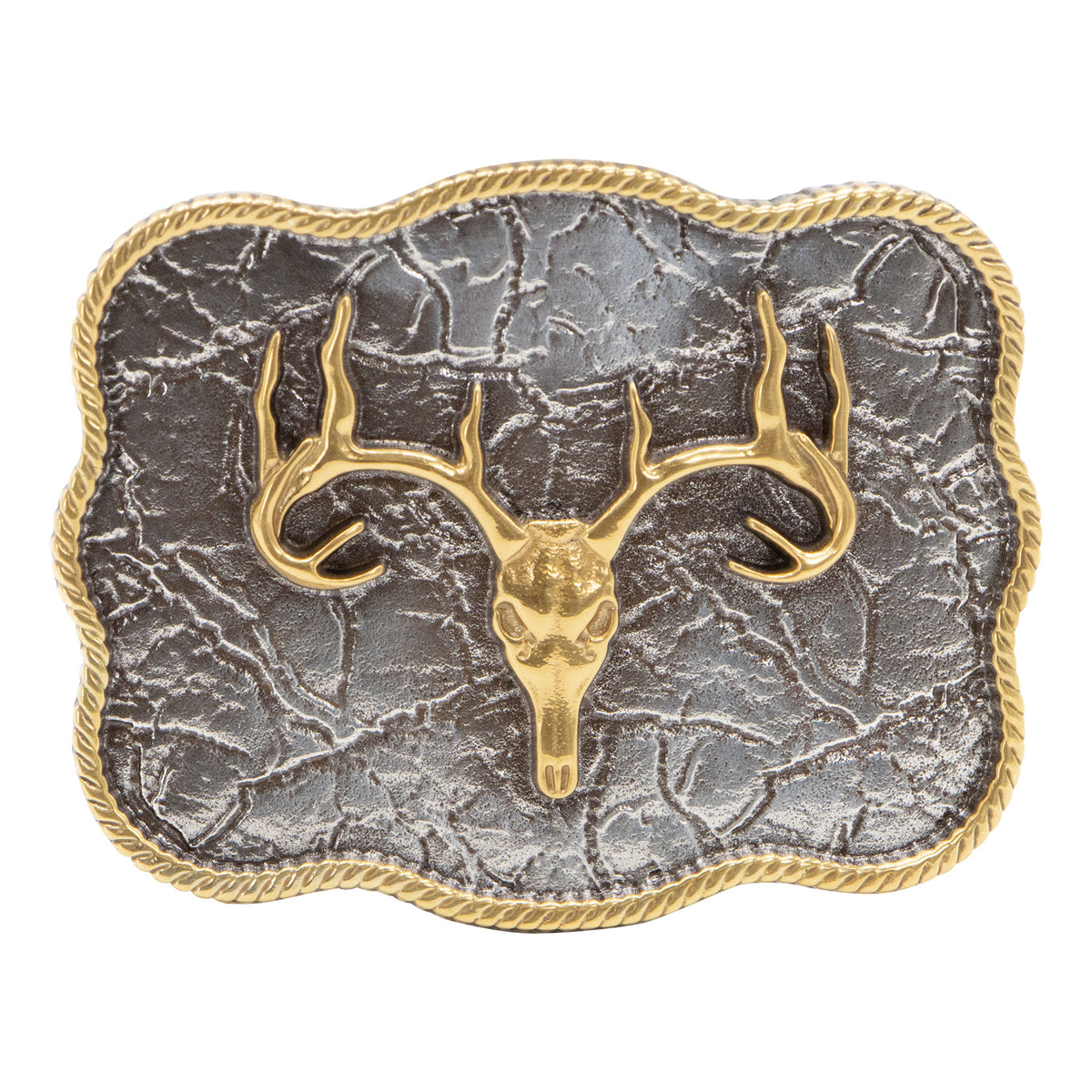 Scalloped Elk Skull Buckle