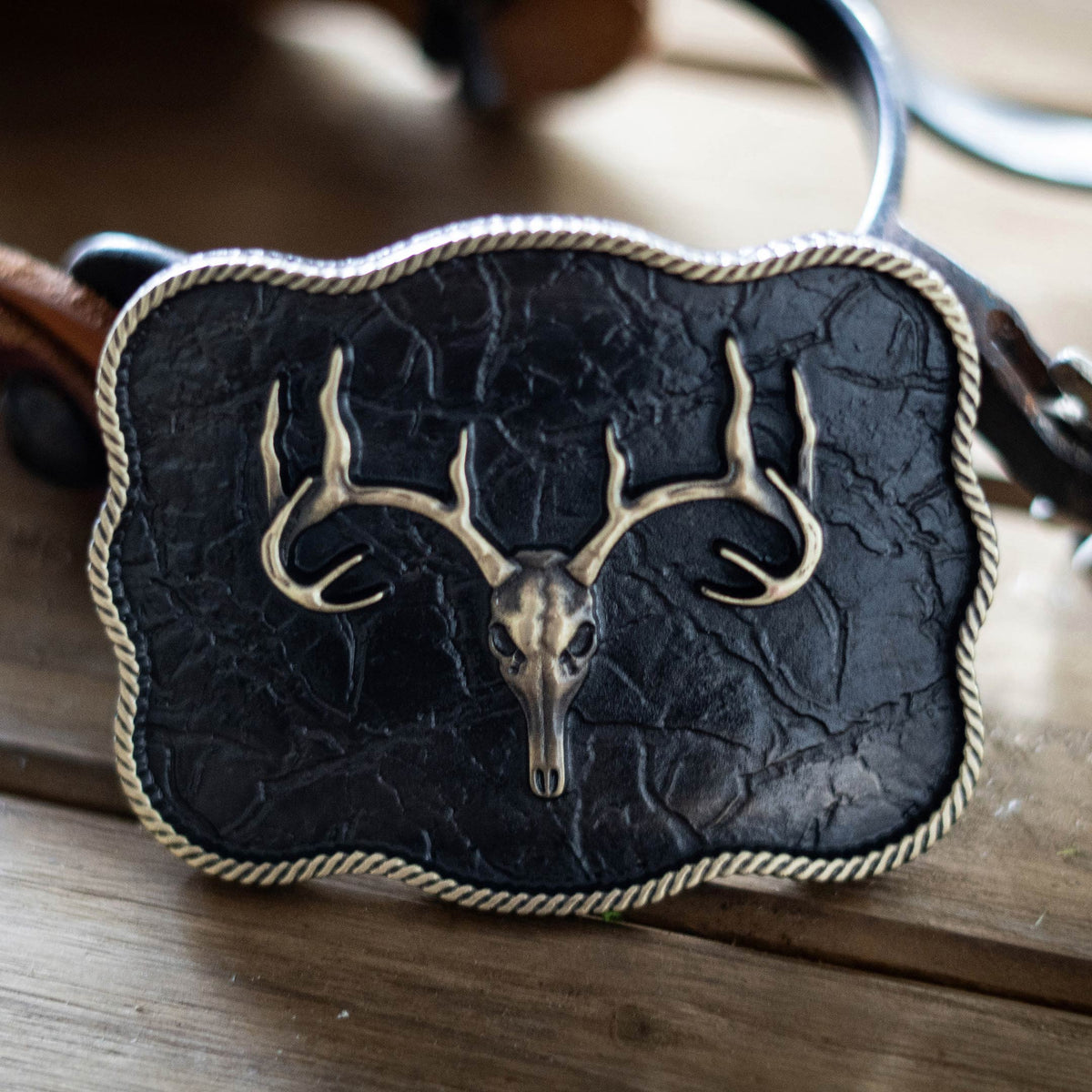Scalloped Elk Skull Buckle