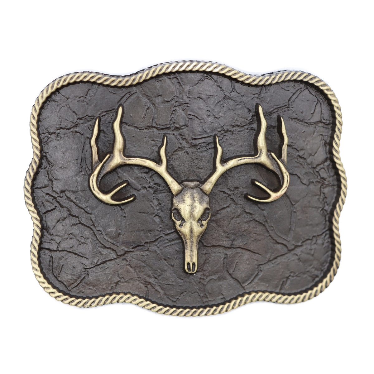 Scalloped Elk Skull Buckle