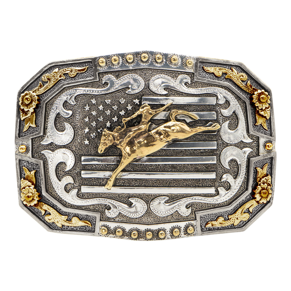 Bronc Rider Flag Buckle