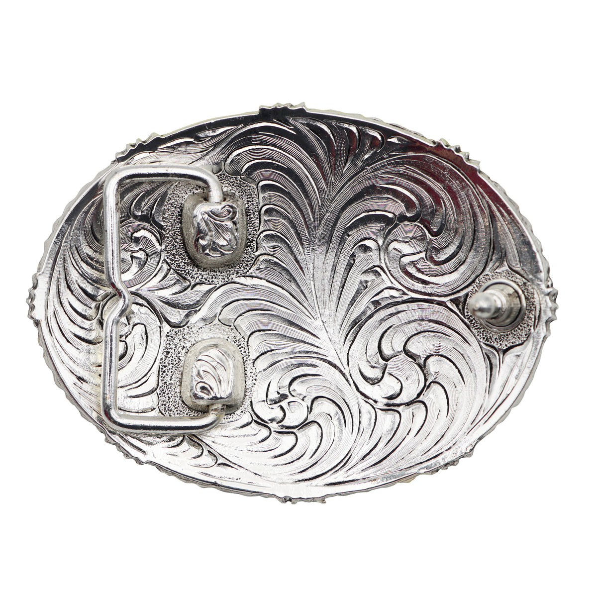 Oval Praying Cowboy with Barbed Wire and Rope Edge Buckle