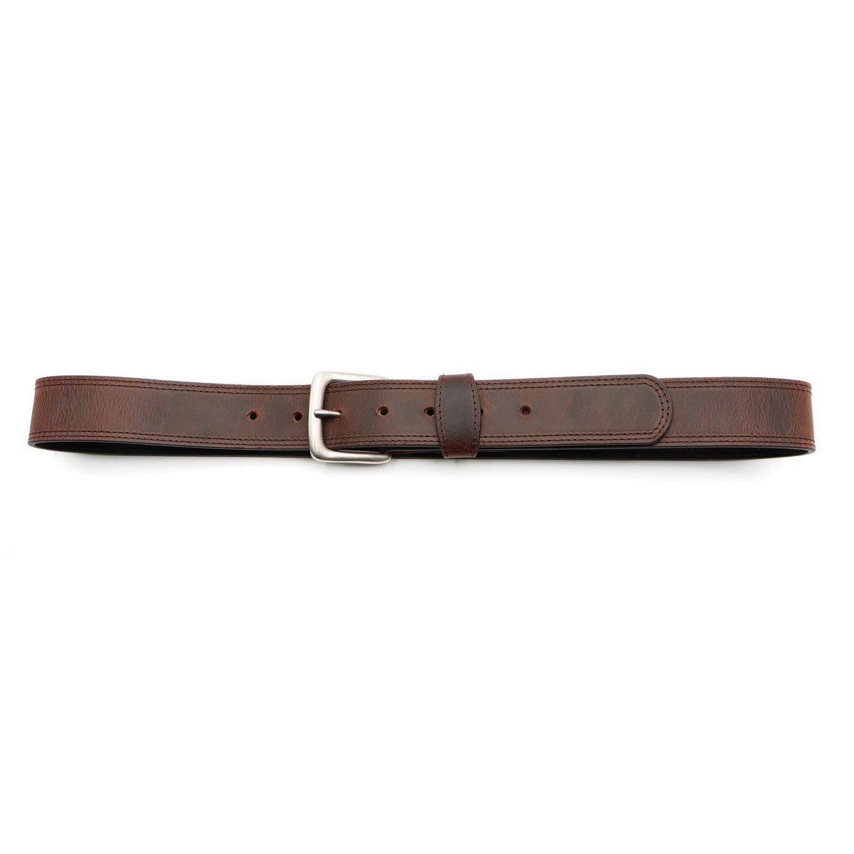 1 1/2&quot; Oily Brown Double Stitch Belt