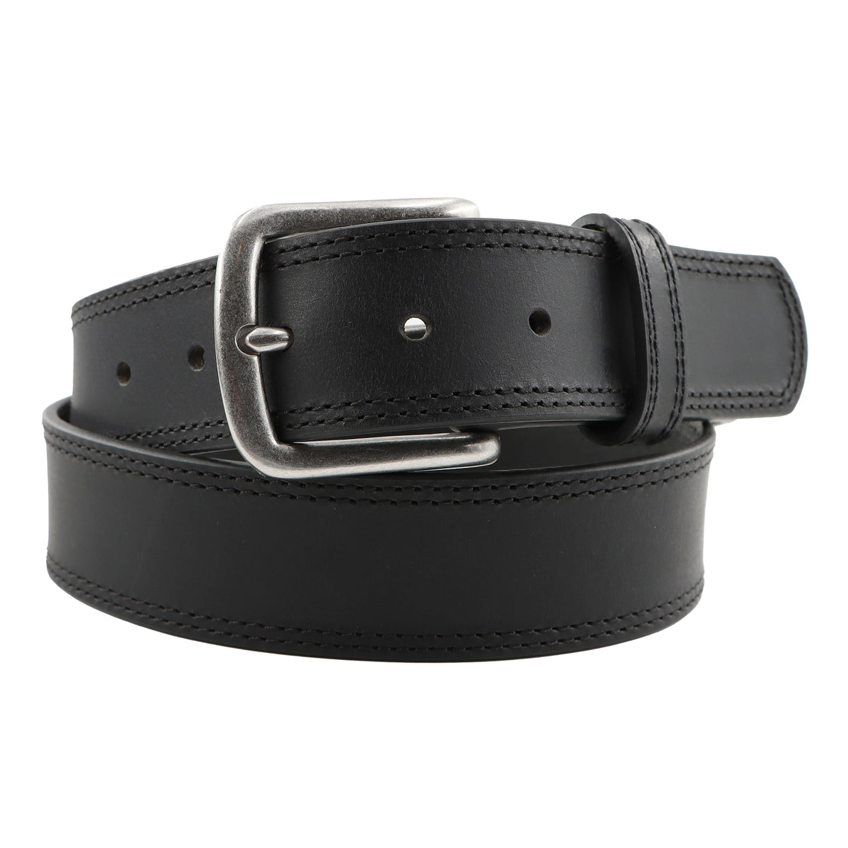 1 1/2" Wide Black Apache Double Stitch Belt