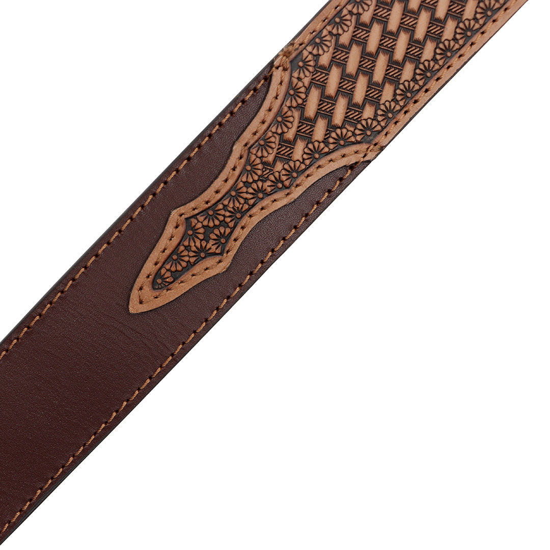 1 1/2" Basketweave Billets with Longhorn Buckle Belt