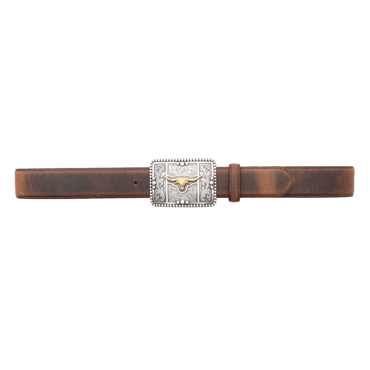 1 1/2&quot; Longhorn with Beaded Edge Buckle Belt