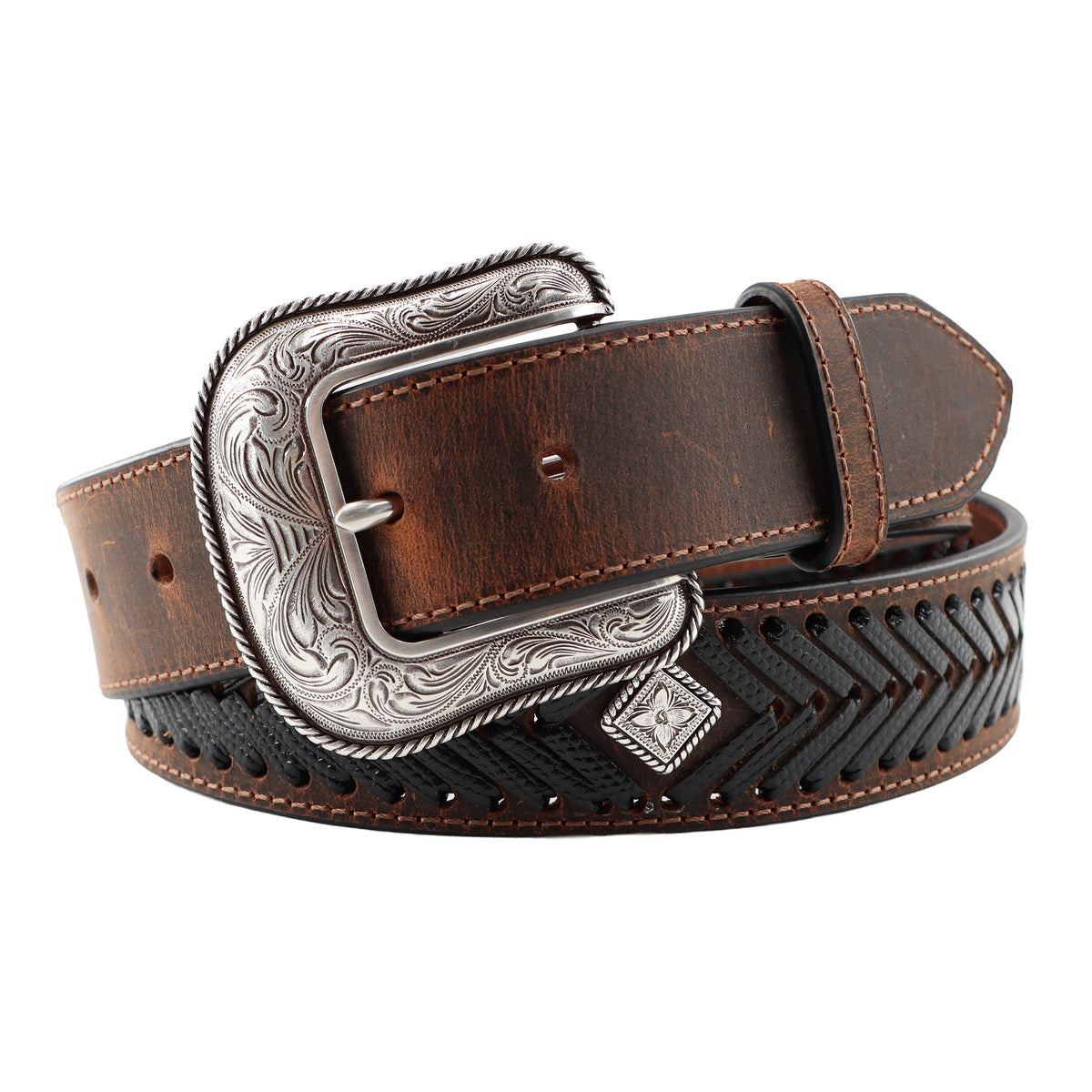 1 1/2" Rugged with Single-Laced Inlay Belt