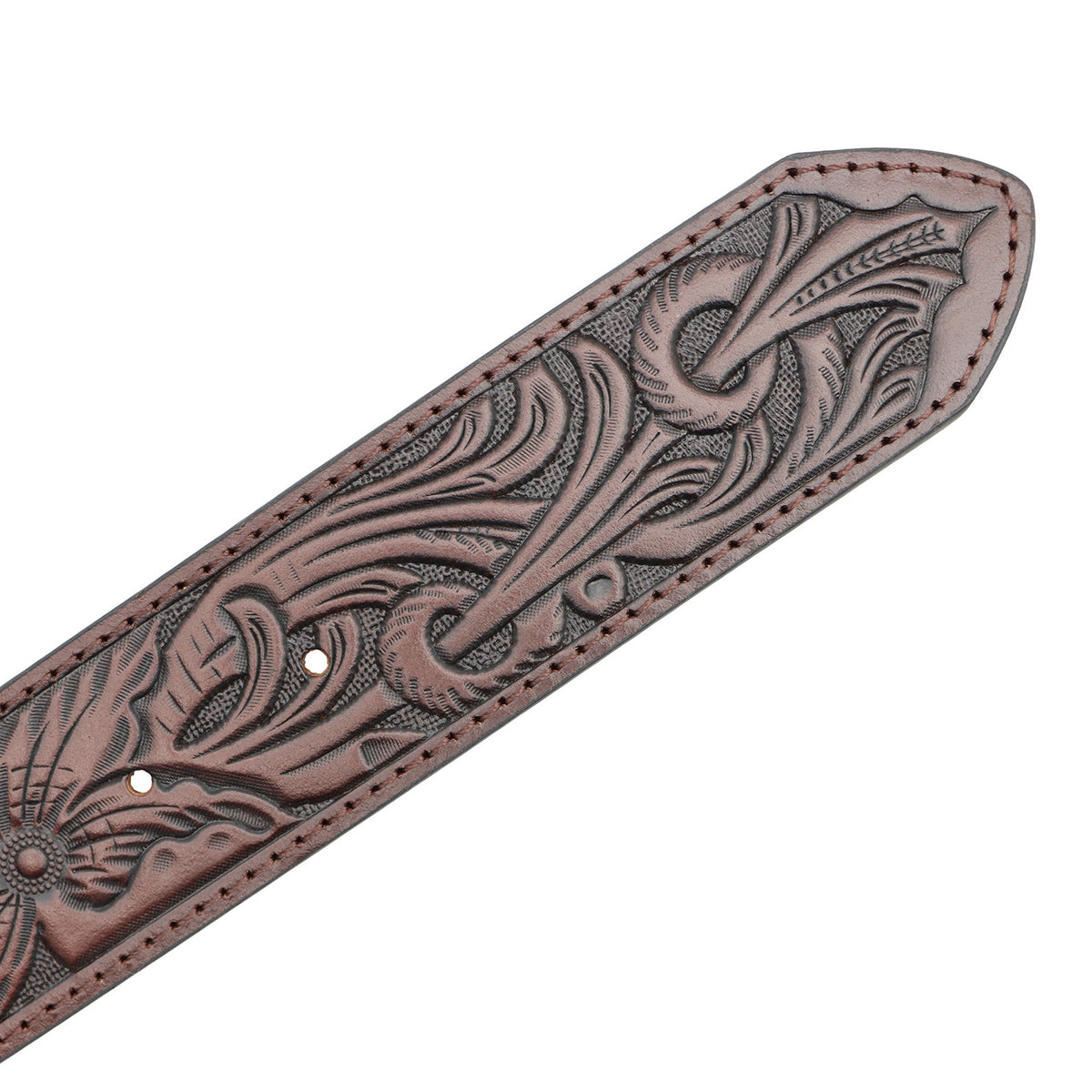 Women&#39;s 1 1/2&quot; Tooled Filigree with Oval Buckle Belt