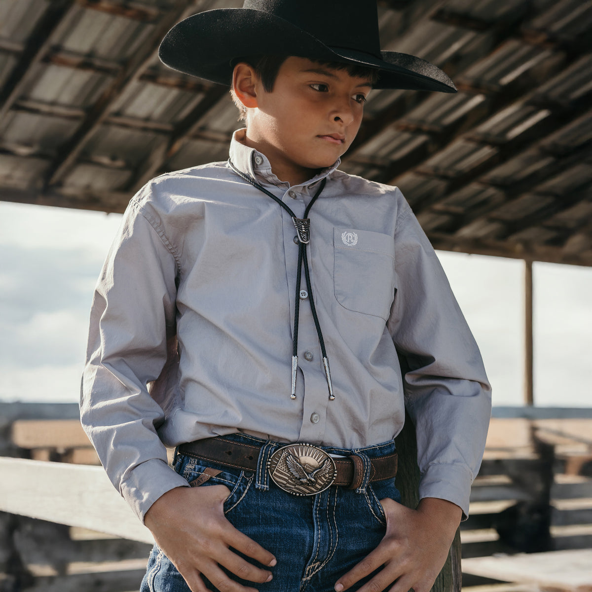 Kids’ 1 1/4&quot; Eagle Plaque Buckle Belt