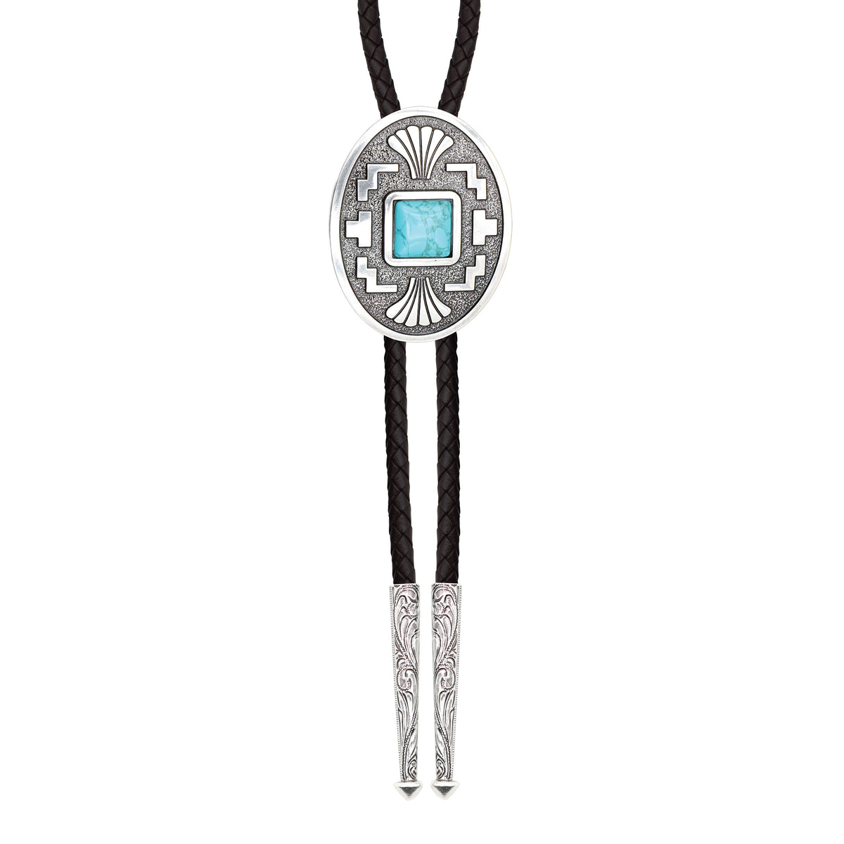 Iconic Aztec Turquoise Stone Bolo