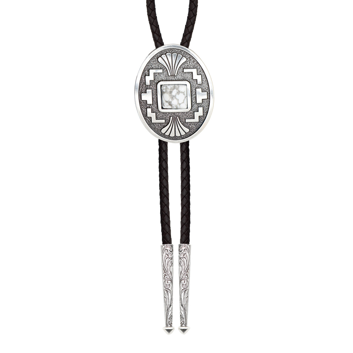 Iconic Aztec Howlite Stone Bolo