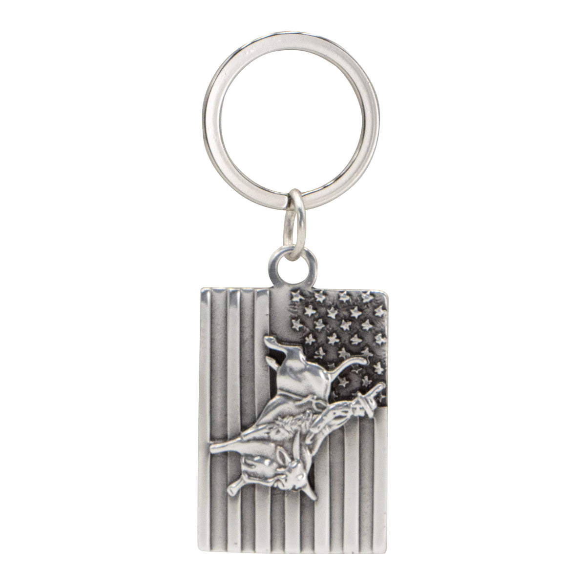 Bull Rider Flag Keychain