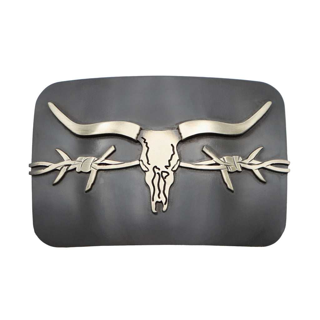 Longhorn Skull Patina Buckle - AndWest