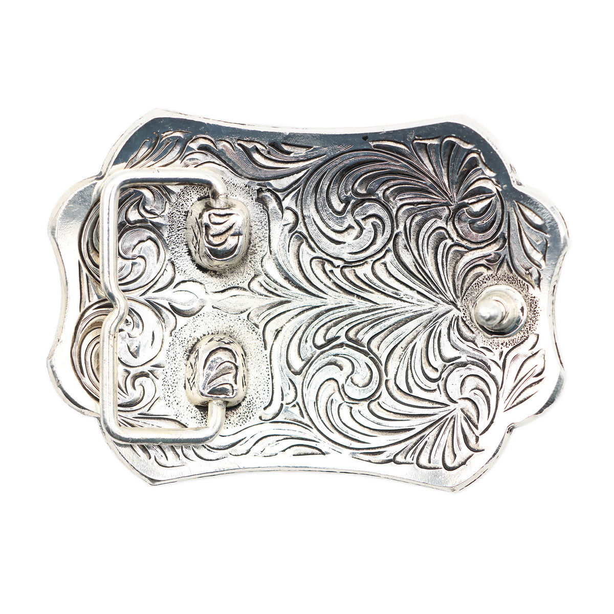 Tennessee Flag — Silver Beaded Edge Scallop Buckle