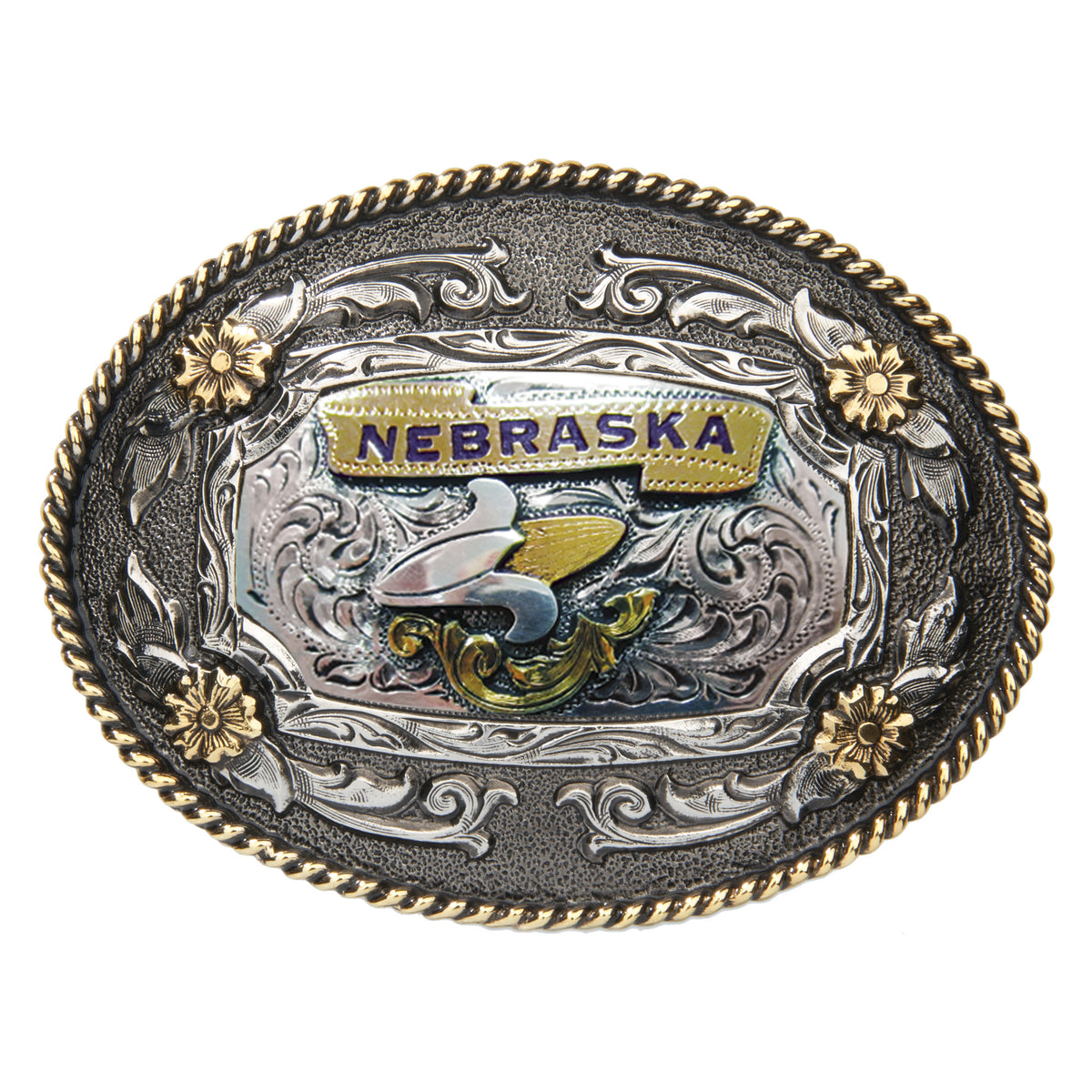 Nebraska — Oval Rope Edge Buckle