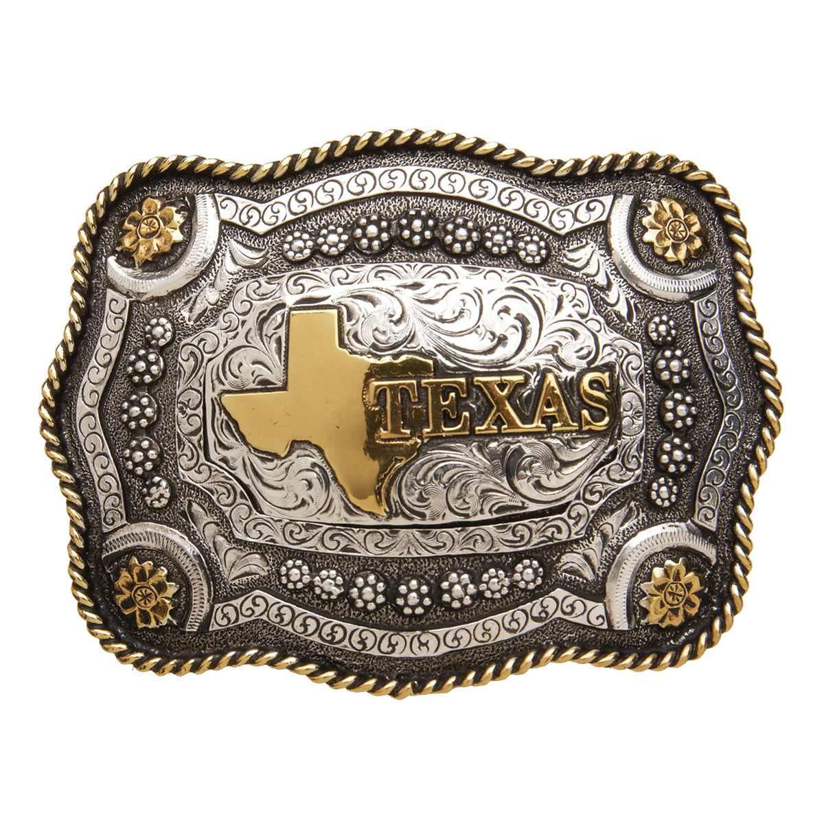 Texas State — Scallop Rope Edge Buckle