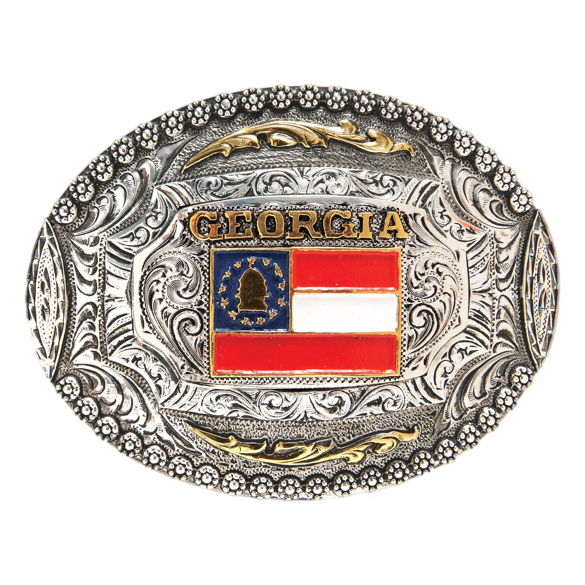 Georgia Flag — Oval Berry Edge Buckle