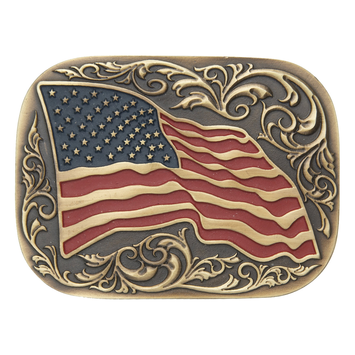 Waving American Flag Buckle