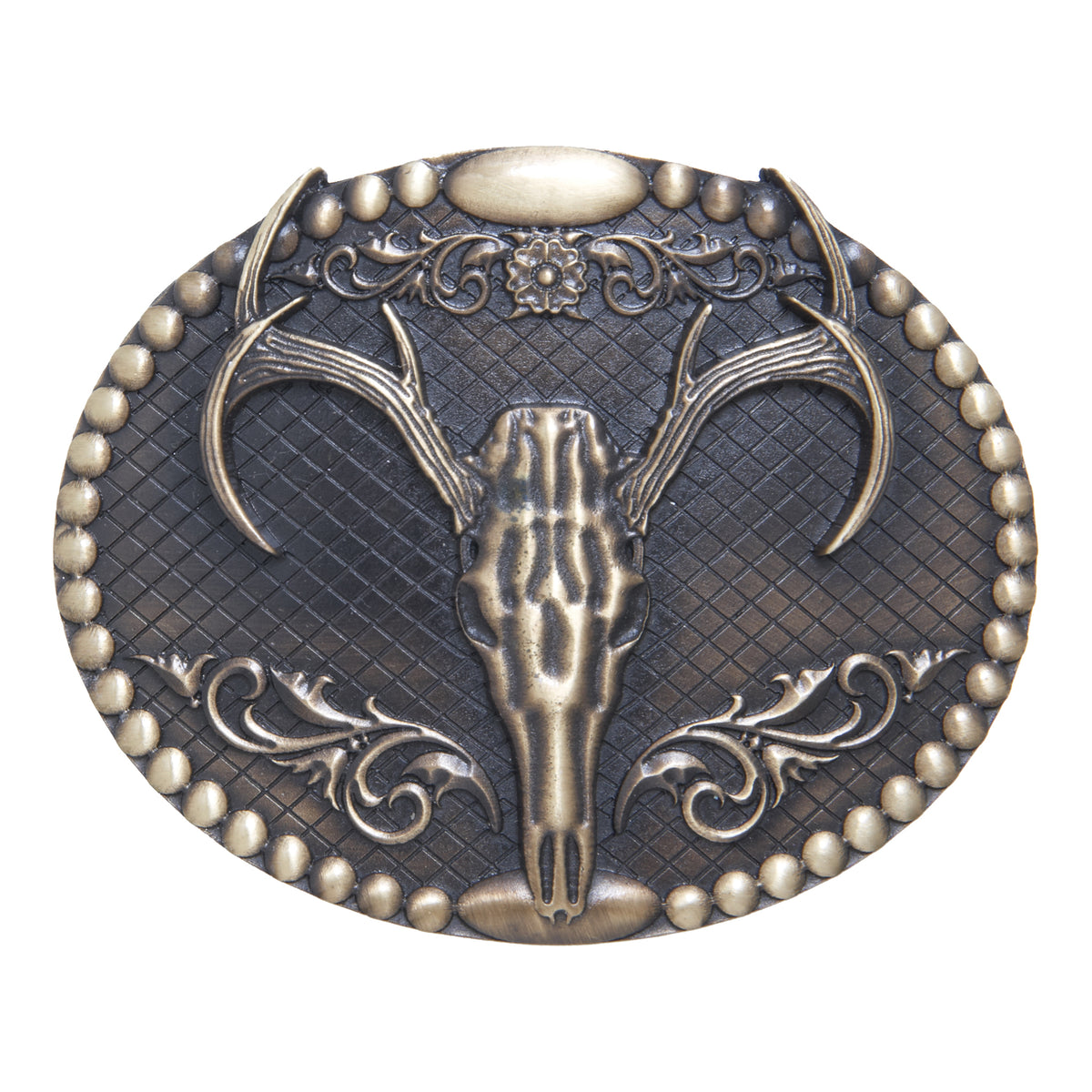 Oval Elk Skull Buckle