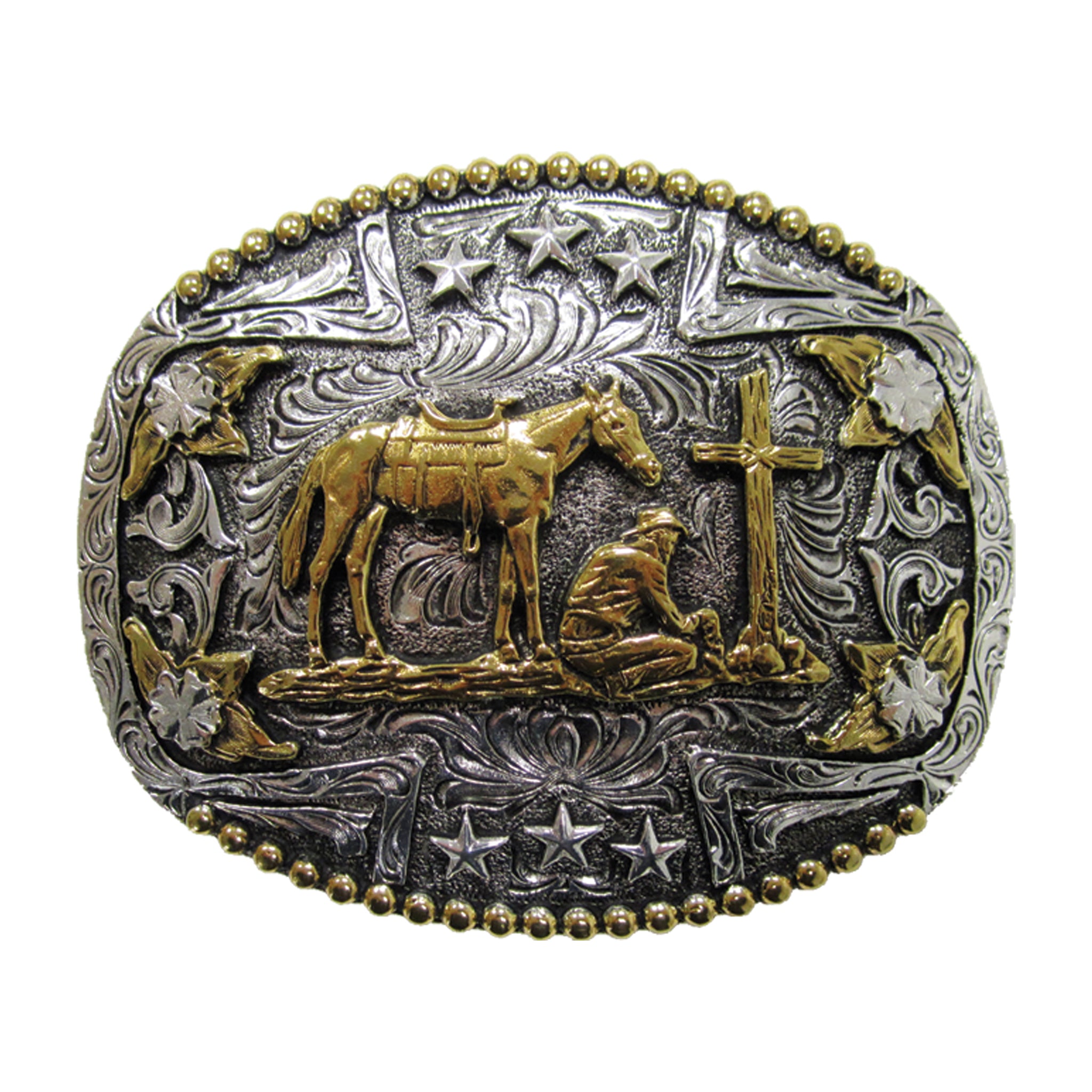Oval Praying Cowboy Buckle AndWest