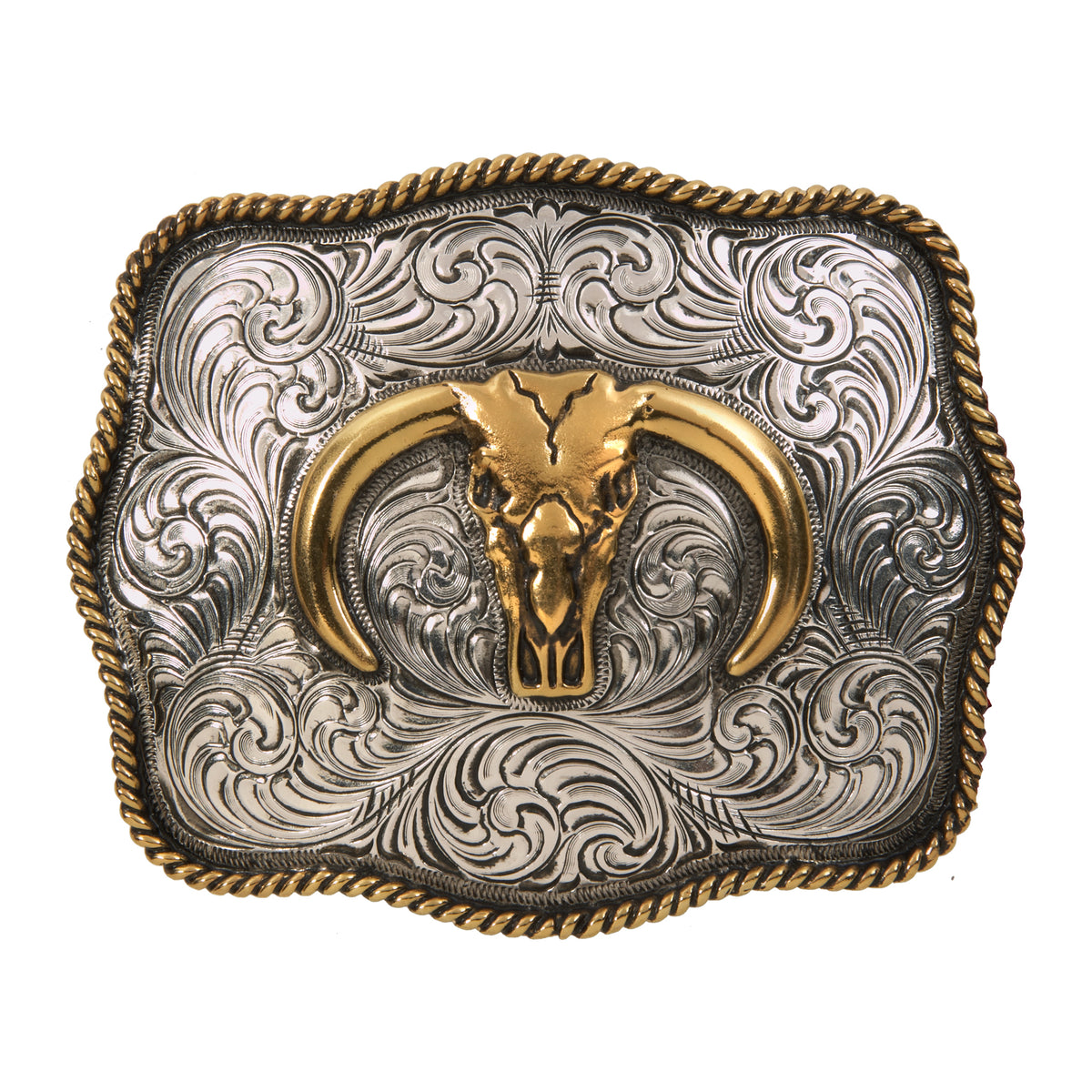 Large Longhorn Skull Buckle