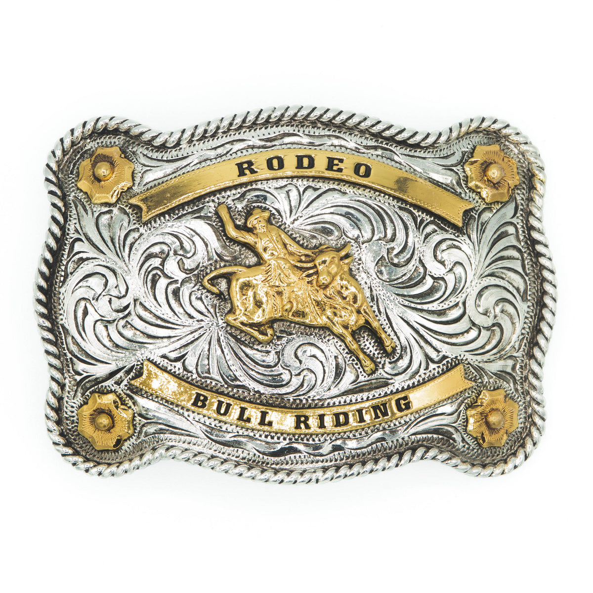 Scalloped Rodeo Bull Riding Buckle