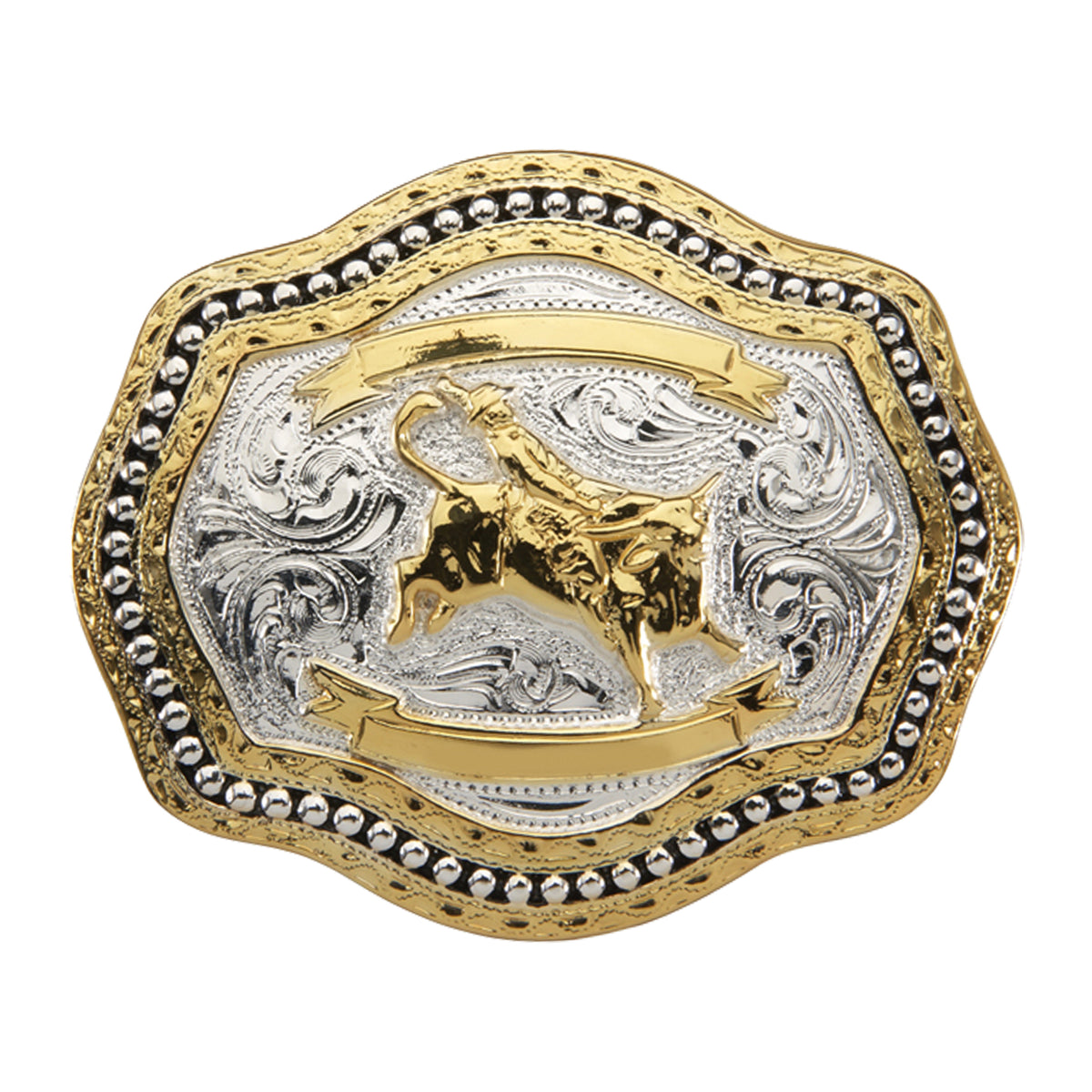 Kids’ Scallop Bull Rider Black Buckle