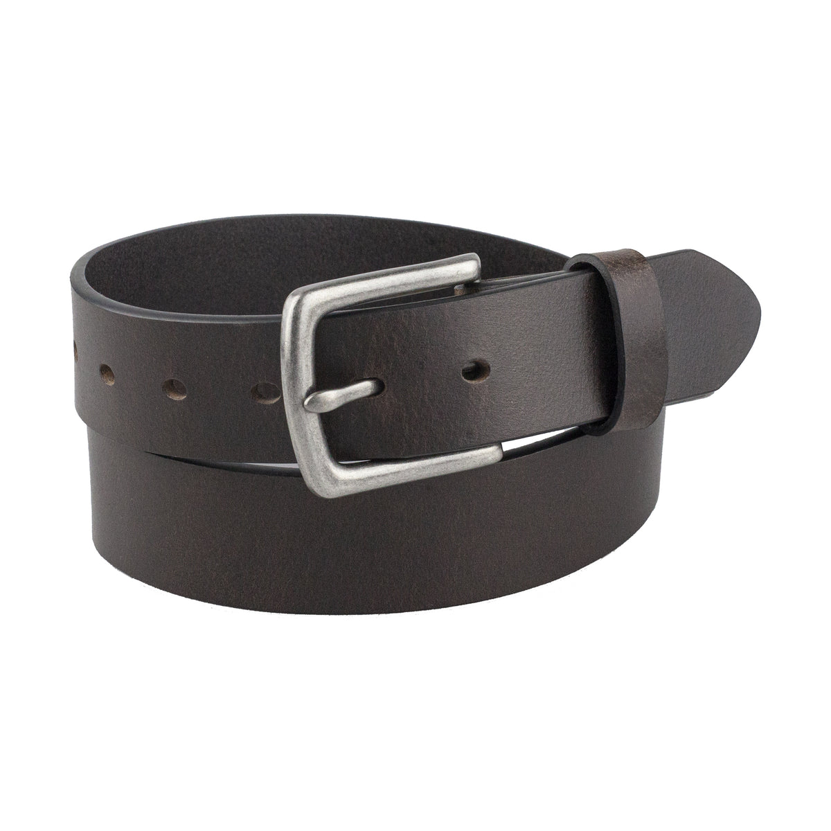 1 1/2&quot; Dark Brown Beveled Edge Belt