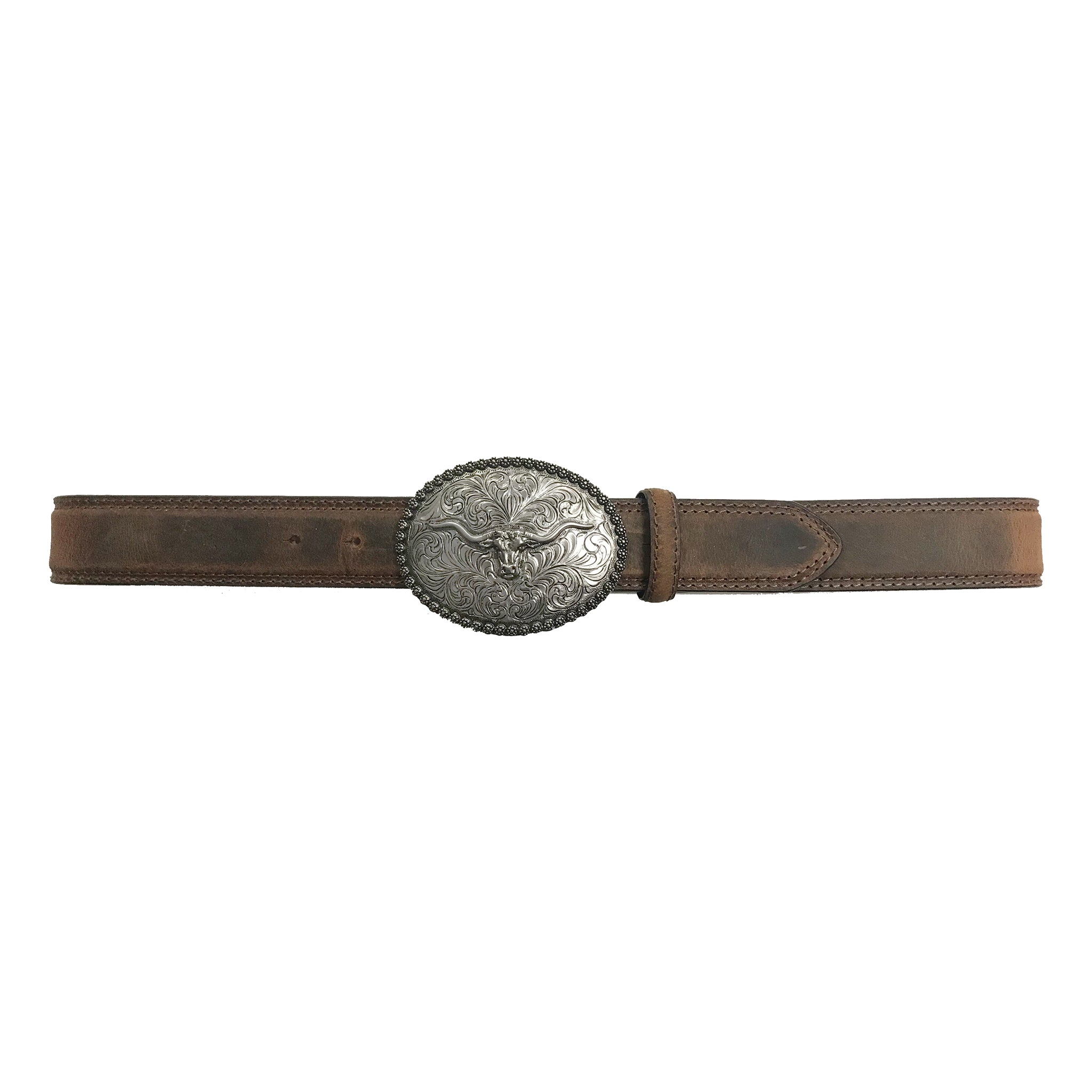 1 1/2 Longhorn Berry Edge Plaque Buckle Belt - AndWest