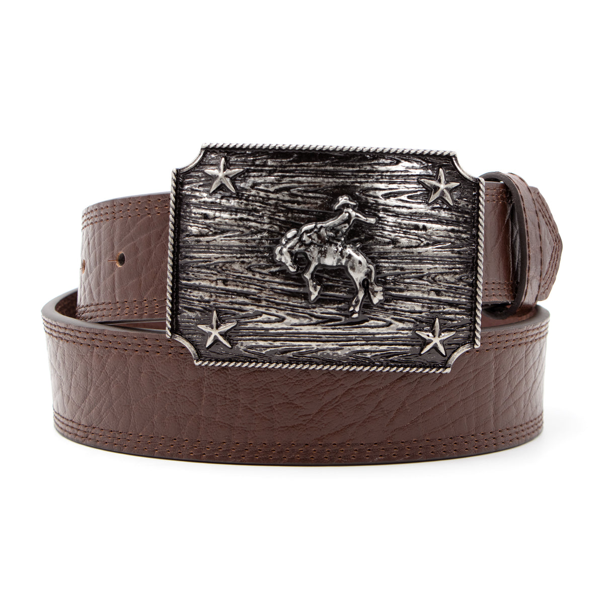 1 1/2&quot; Iconic Bronc Rider Plaque Buckle Belt