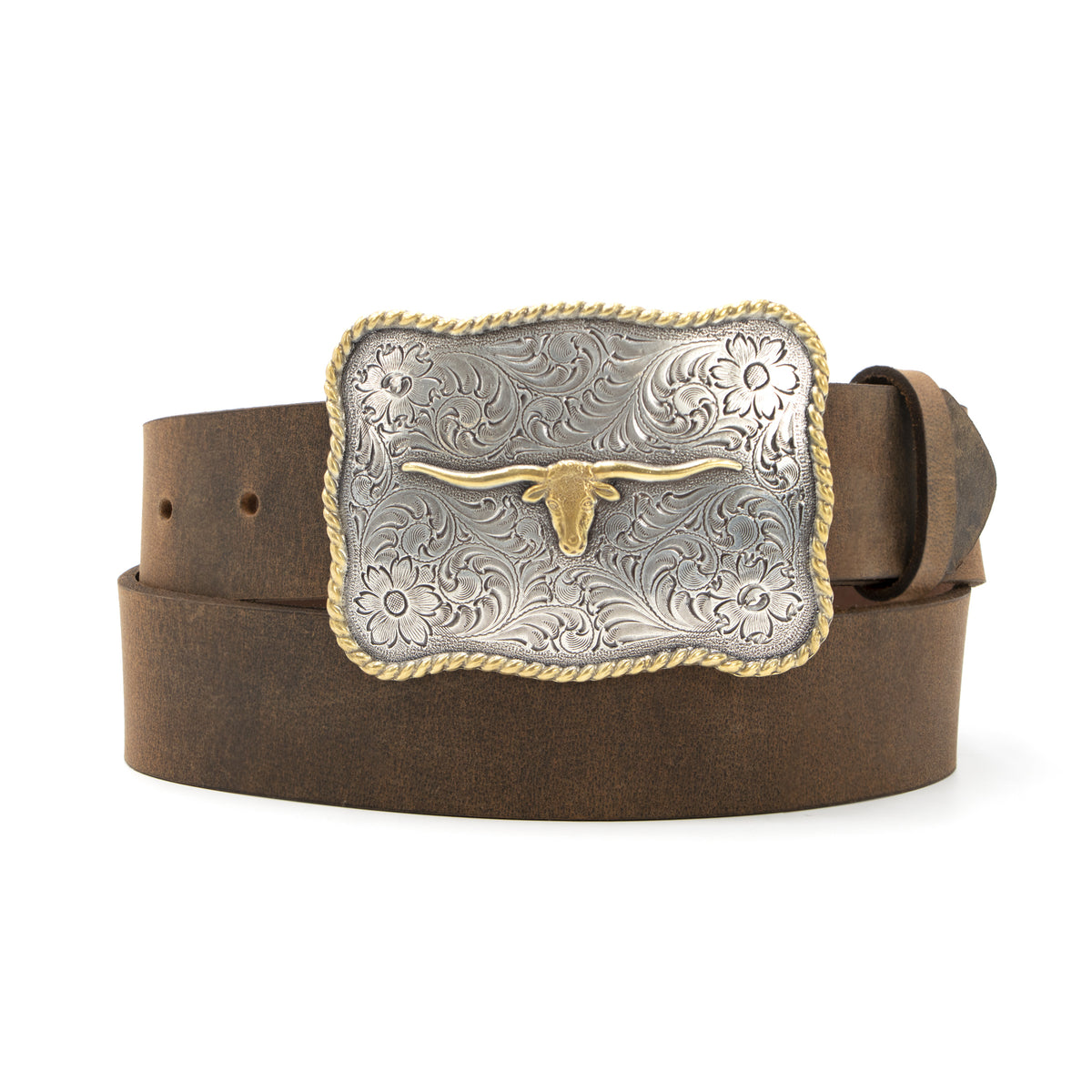 1 1/2&quot; Scalloped Longhorn Western Buckle Belt