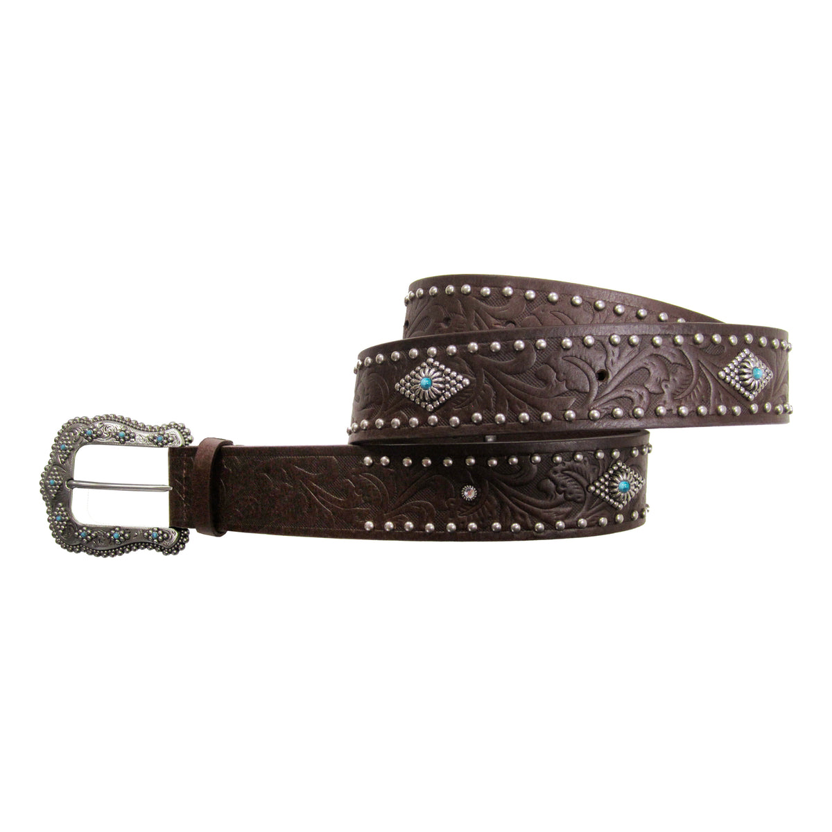 1 1/2&quot; Turquoise Diamond Concho Belt