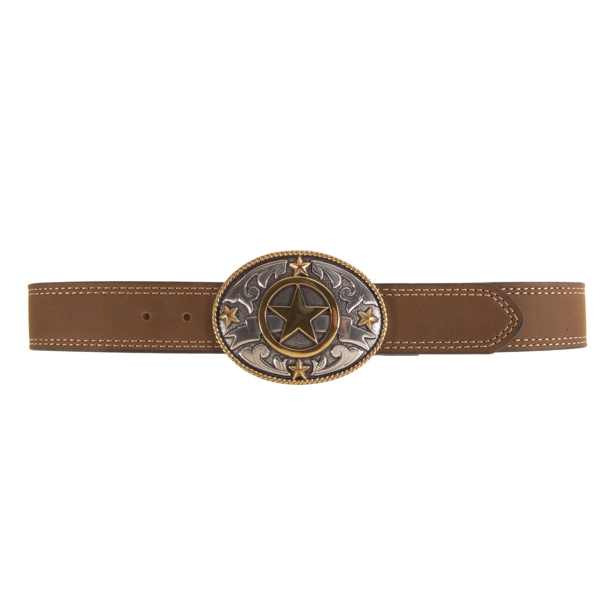 Kids’ 1 1/4&quot; Texas Ranger Buckle with Double Stitch Belt