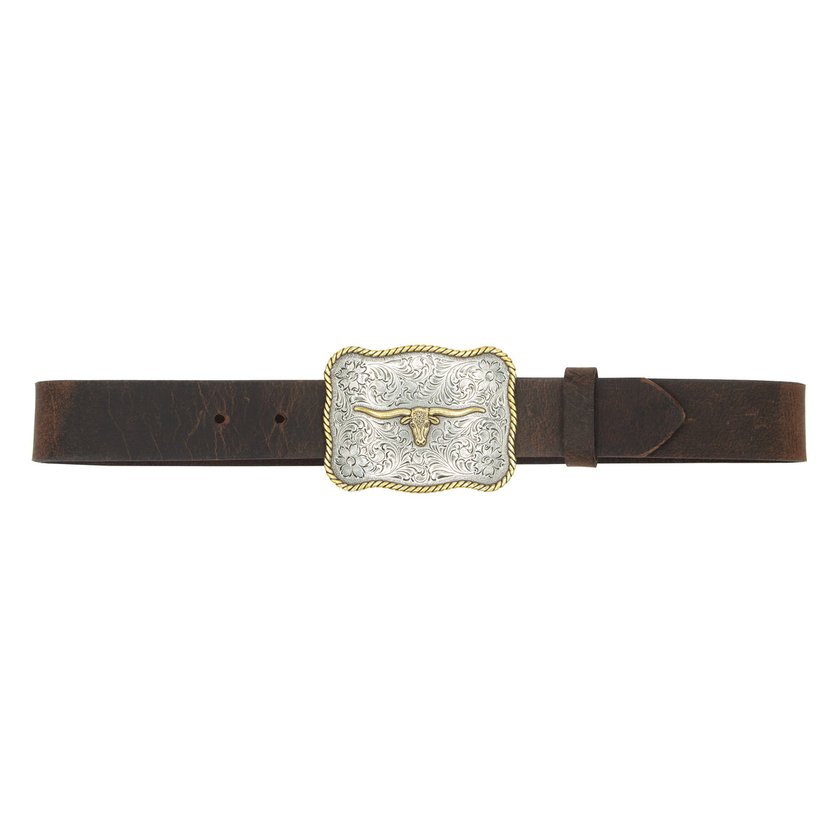 Kids’ 1 1/4&quot; Scalloped Longhorn Buckle Belt