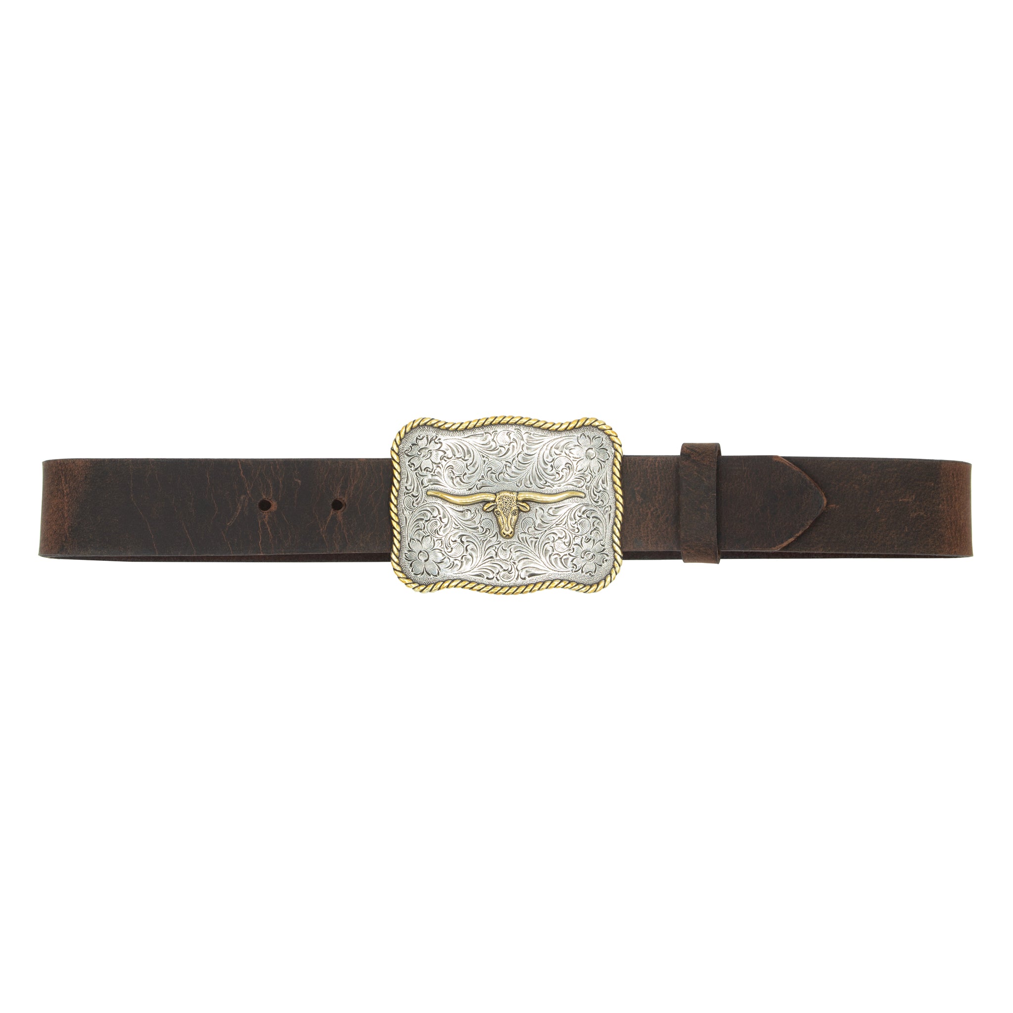 1 1/2 Scalloped Longhorn Western Buckle Belt - AndWest