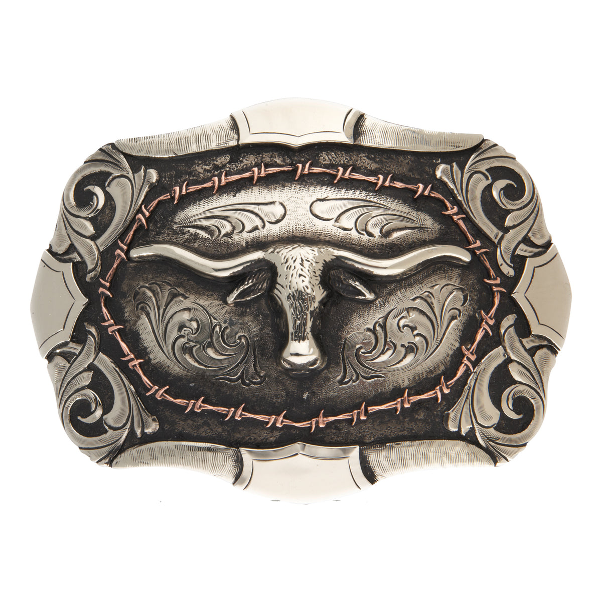 “Bryce” Steer Head with Barbwire Buckle
