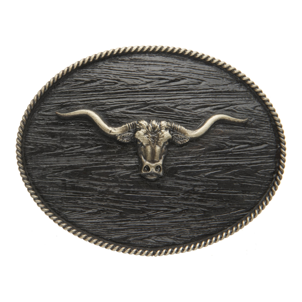 Longhorn with Wood Grain Iconic Classic Buckle