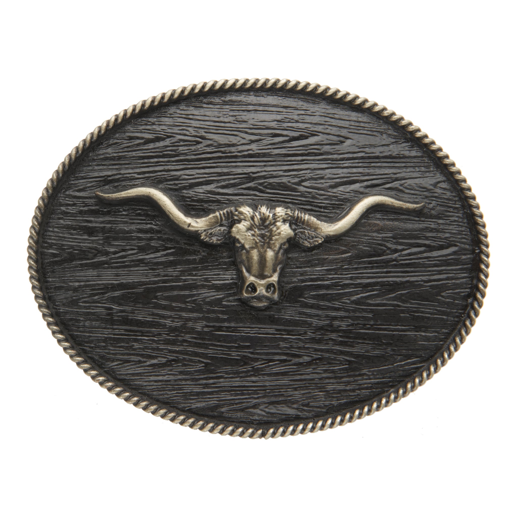 Longhorn with Wood Grain Iconic Classic Buckle AndWest