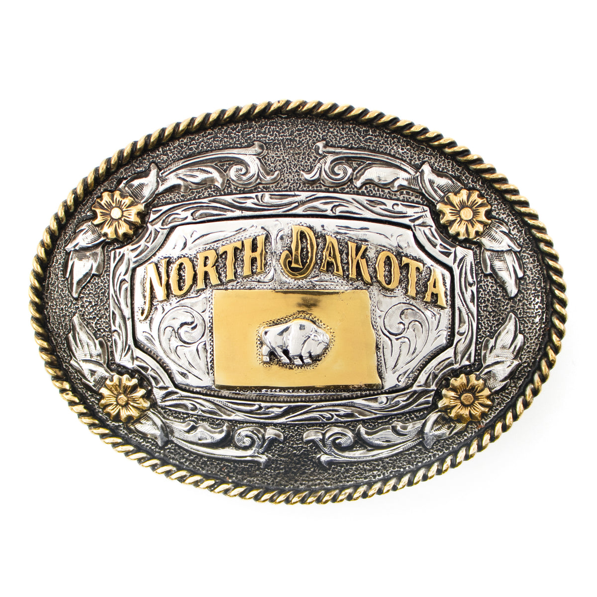 North Dakota — Oval Rope Edge Buckle